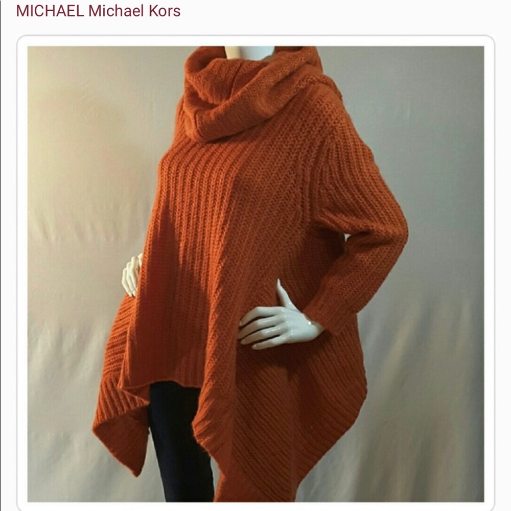 Michael Kors Bright Orange Asymmetric  Sweater
